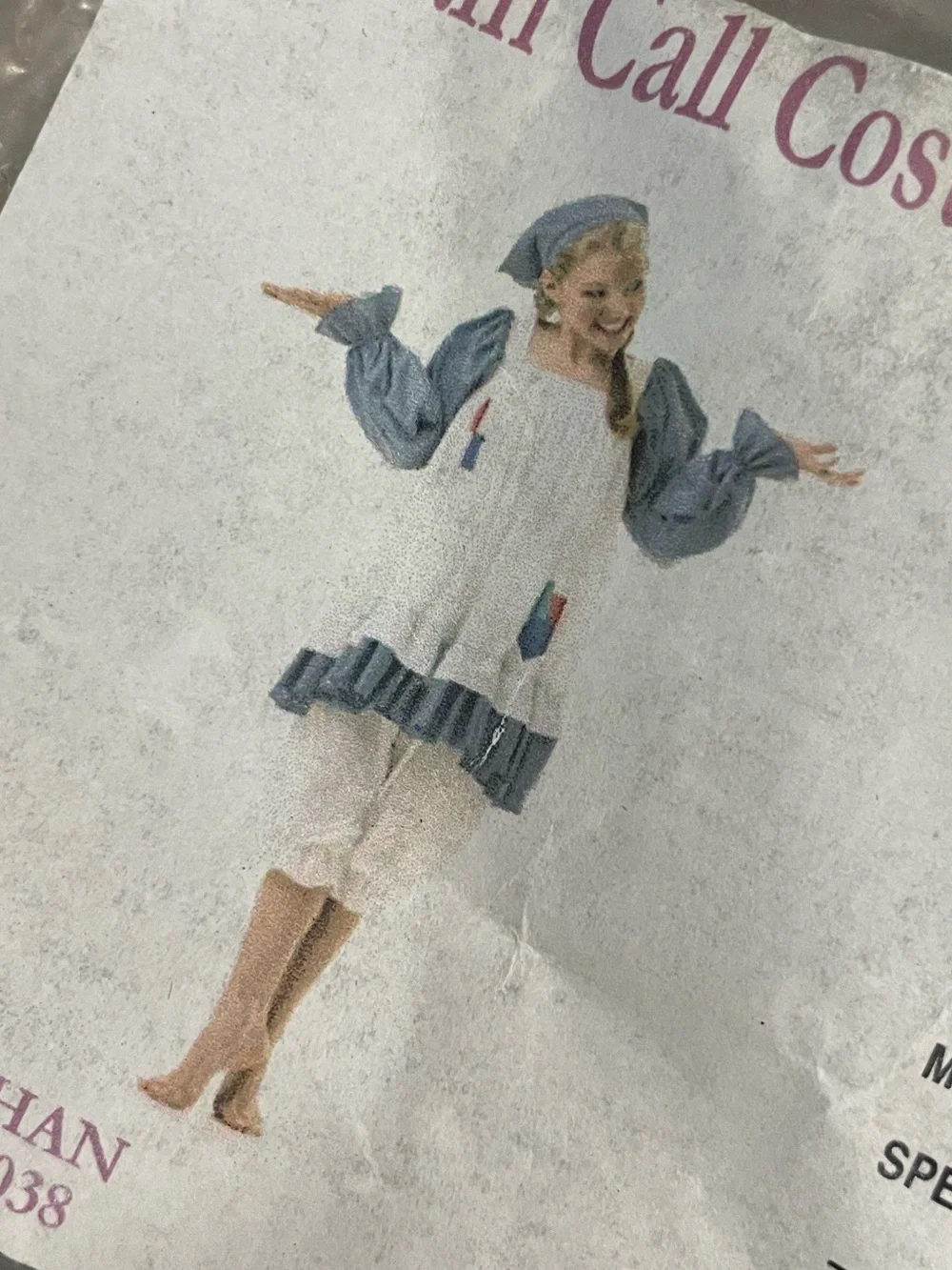 Halloween Storybook Peasant Girl Costume in Blue and White